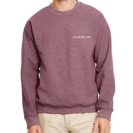 Embroidered 'Steady, My Love' Crewneck Sweatshirt