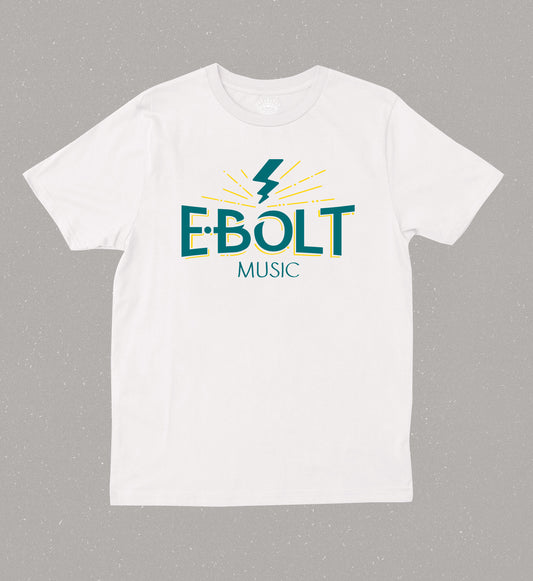 White Short Sleeve E-Bolt Music T-Shirt